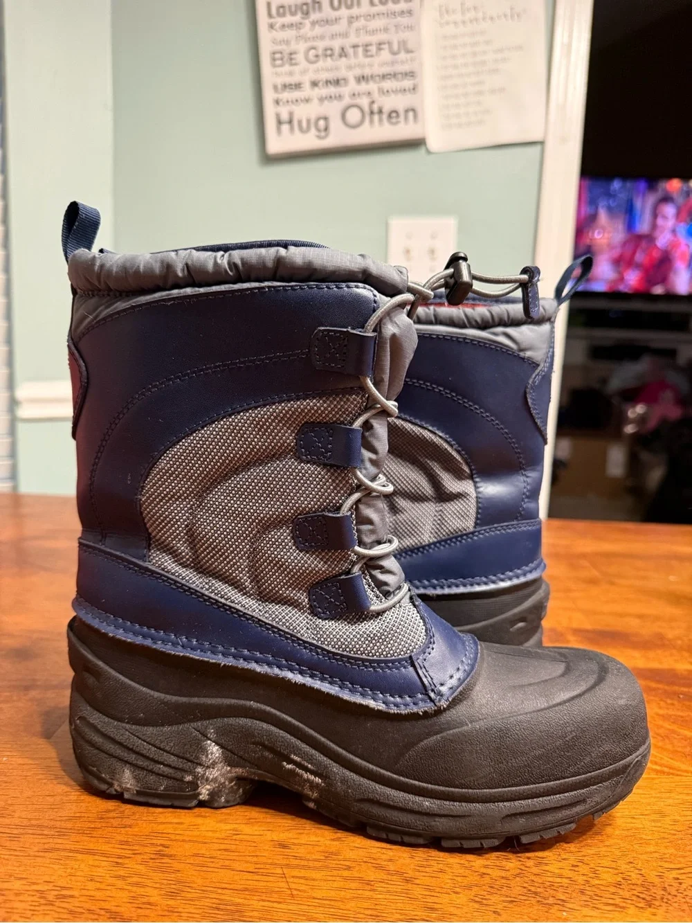 The North Face Kids Alpenglow IV Snow Boots Navy Blue Waterproof Insulated Sz 6